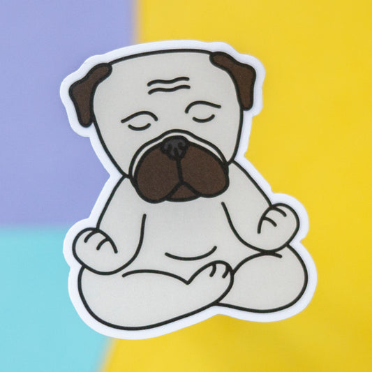 Zen Fawn Pug 5" Sticker