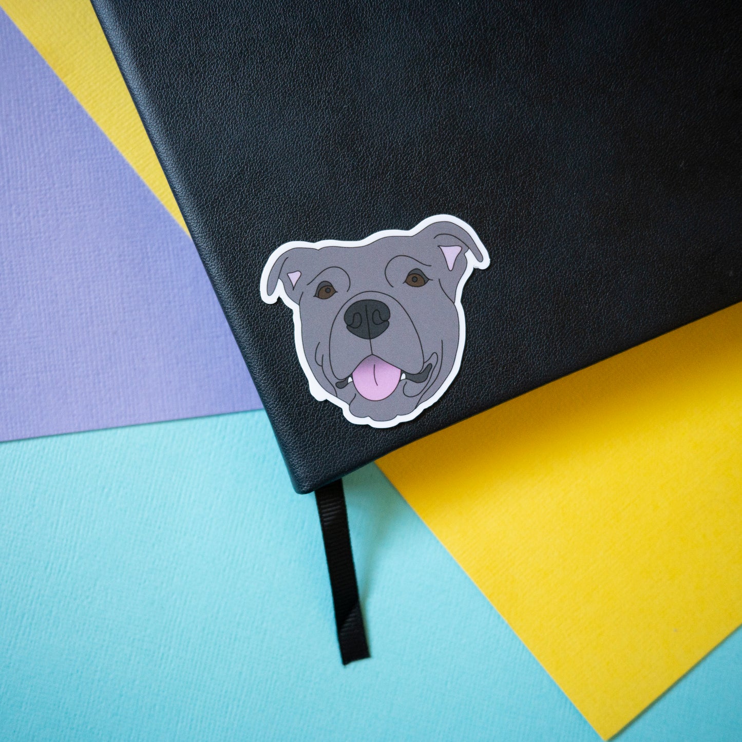 Staffy 2" Sticker - Blue