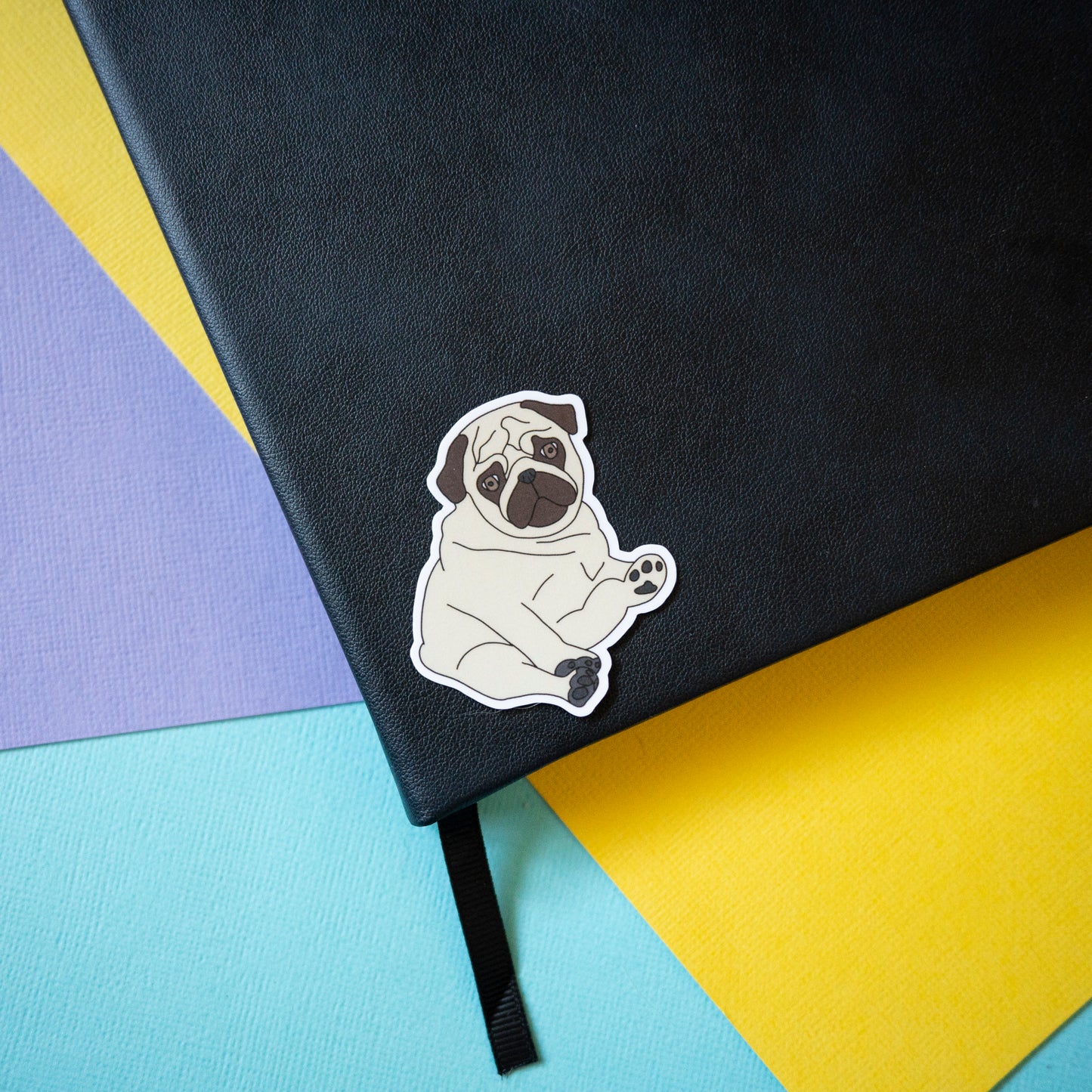 Fawn Chubby Pug 2" Sticker