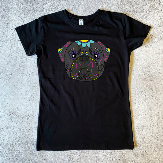 Sugar Skull Pug Women's T-Shirt