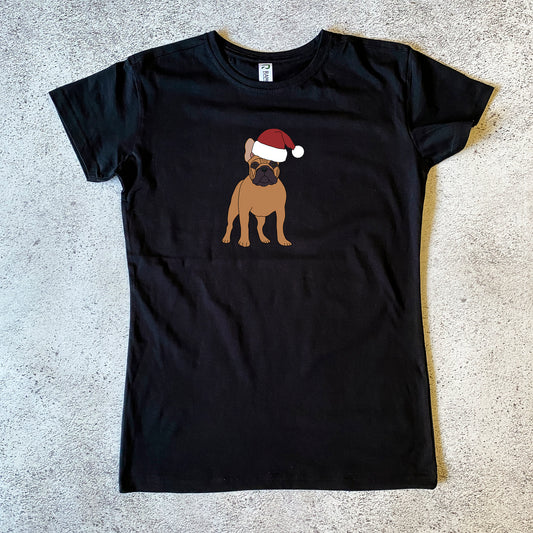 Tan French Bulldog Christmas Women's T-Shirt