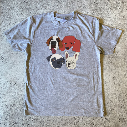 Custom Pet Portrait Unisex T-Shirt - Four Pets