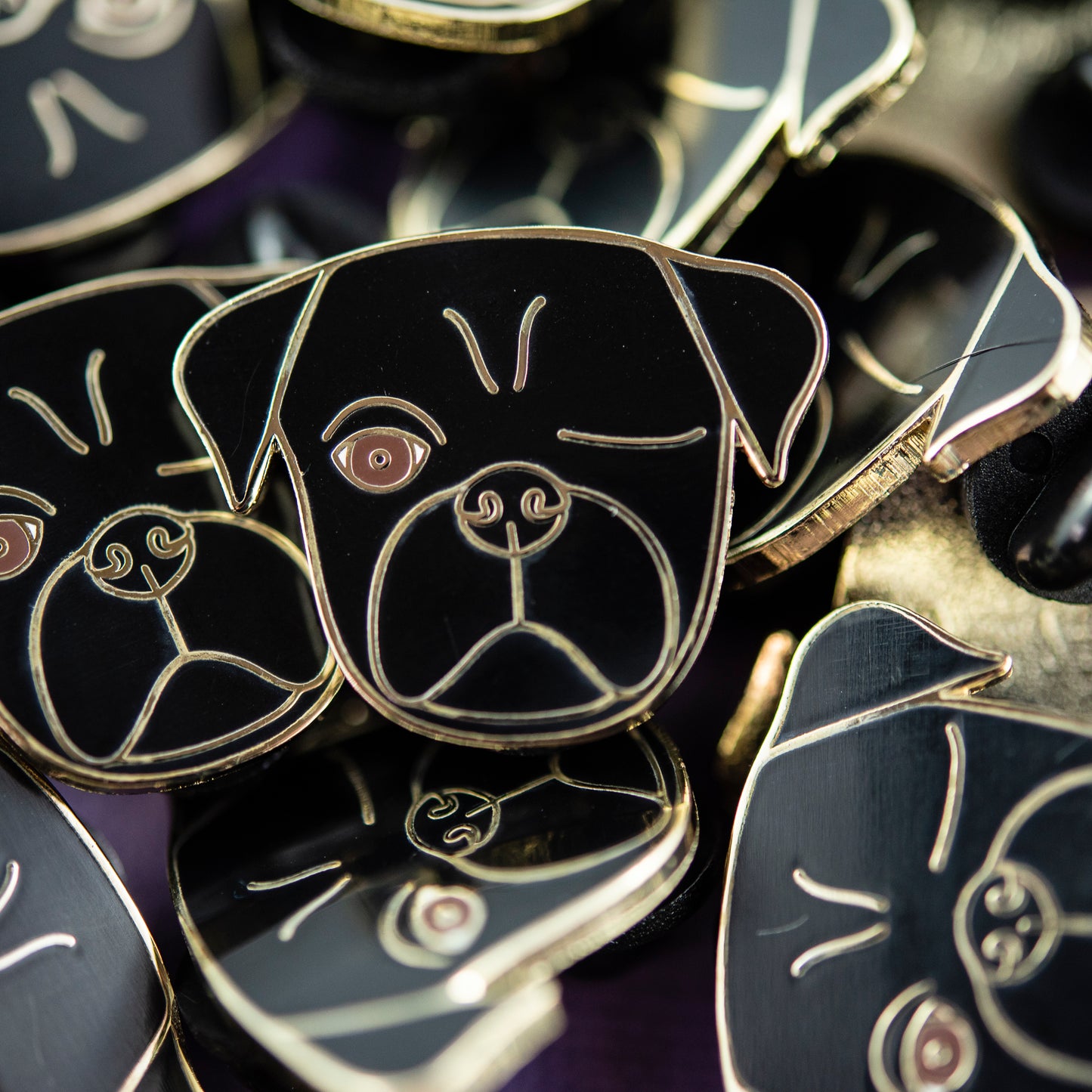 Black Pirate Pug Enamel Pin