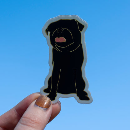 Faceless Black Pug Sticker
