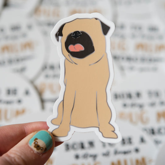 Faceless Fawn Pug Sticker