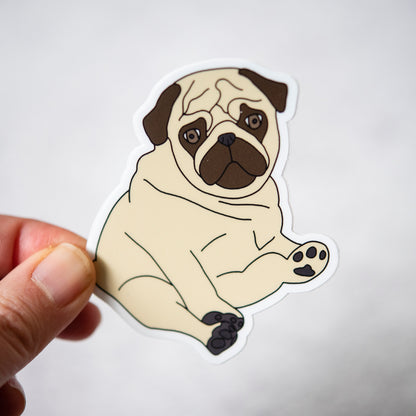 Fawn Chubby Pug Sticker