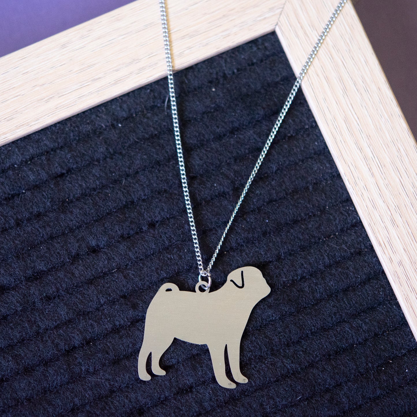 Pug Silhouette Necklace