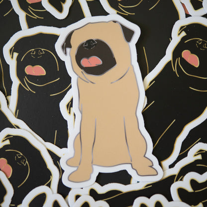 Faceless Fawn Pug Sticker