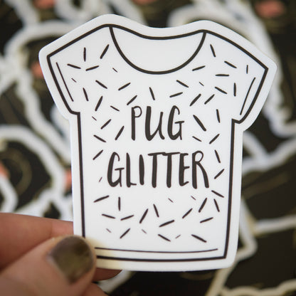 Black Pug Glitter Sticker