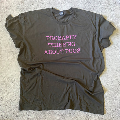 Probably Thinking About Pugs Unisex T-Shirt