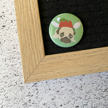 Elf Pug Badge