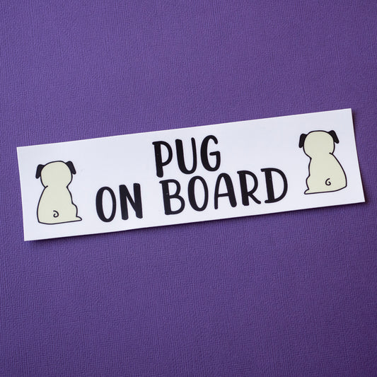 Fawn Pug on Board Bumper Sticker