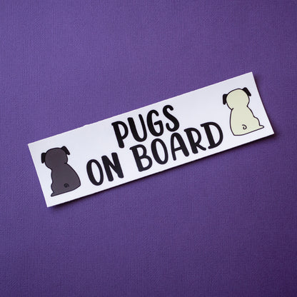 Pugs on Board Bumper Sticker