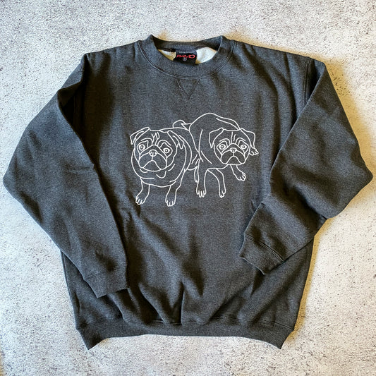 Custom Pet Portrait Sweatshirt - Two Pets