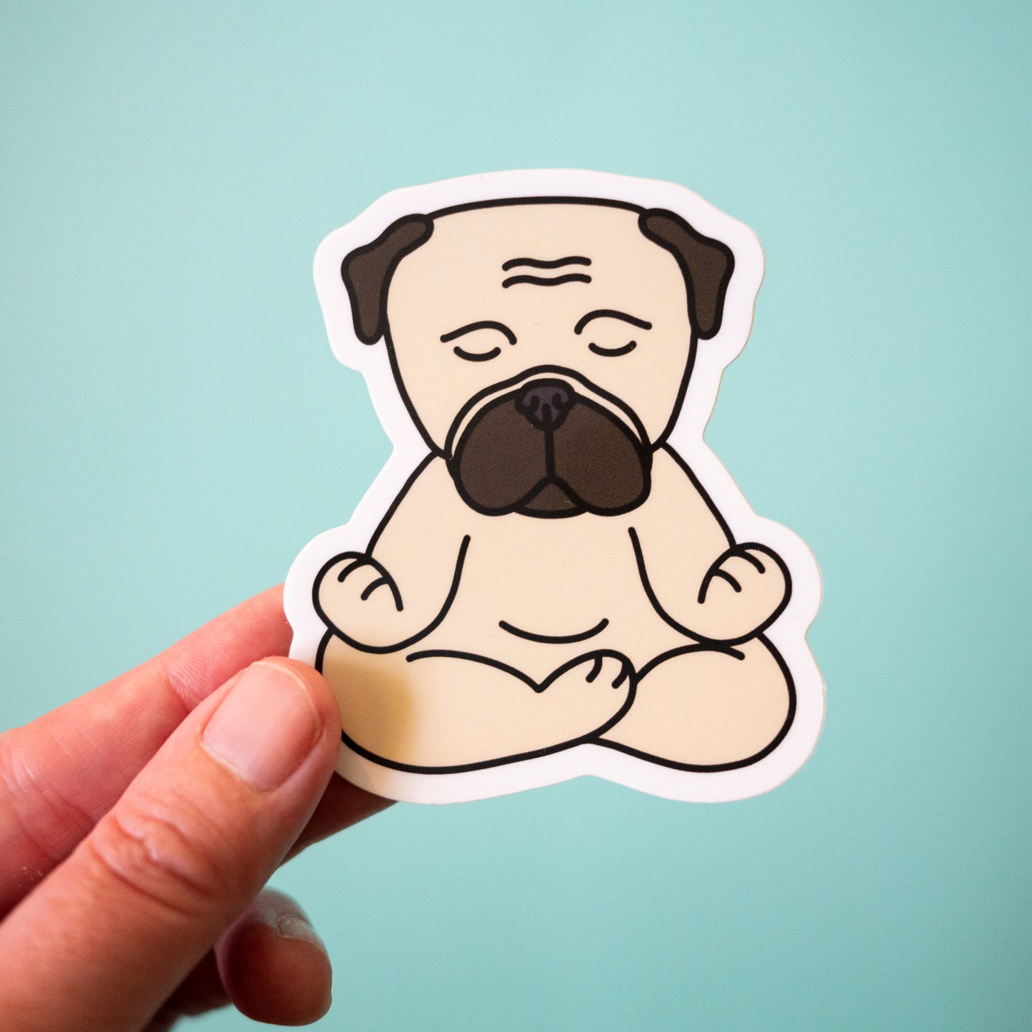 Zen Fawn Pug Sticker