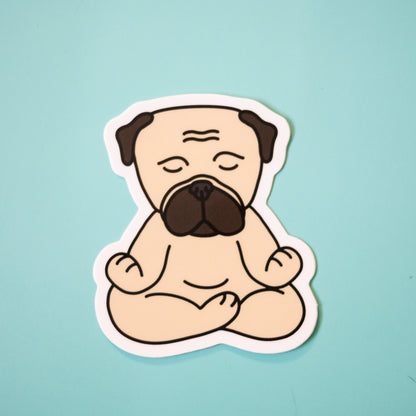 Zen Fawn Pug Sticker