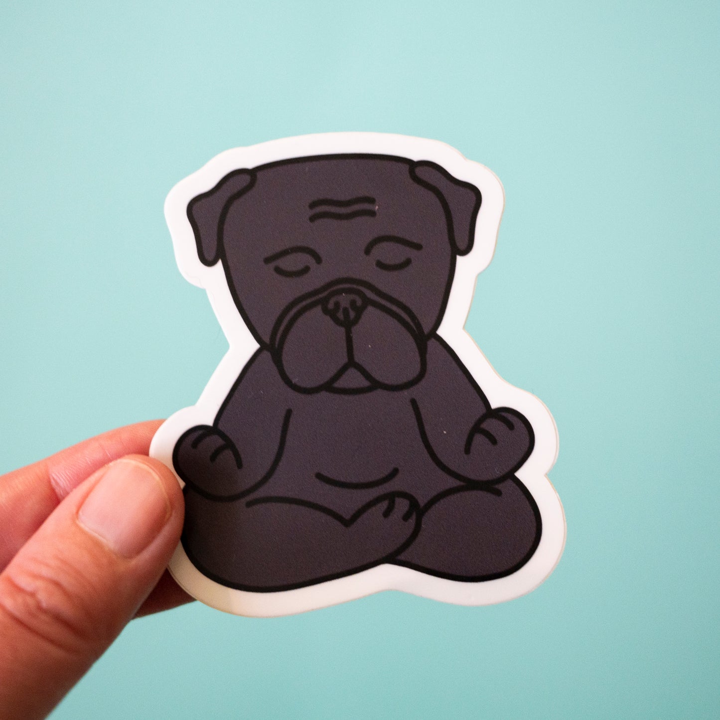 Zen Black Pug Sticker