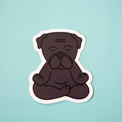 Zen Black Pug Sticker