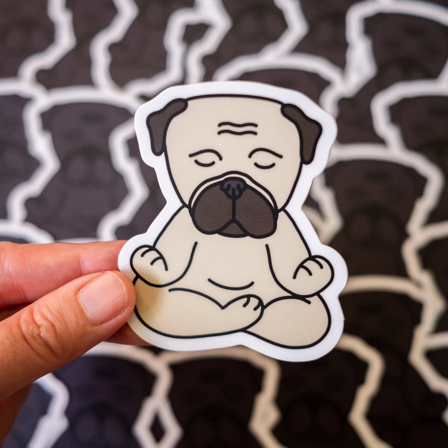 Zen Fawn Pug Sticker