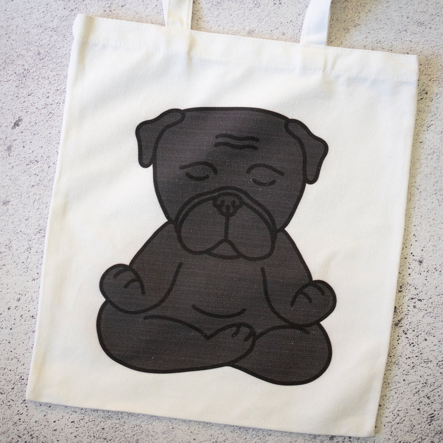 Zen Black Pug Tote Bag